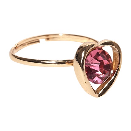shop Gold & Pink Heart-Shaped Stone-Studded Ring online shop Gold & Pink Heart-Shaped Stone-Studded Ring online