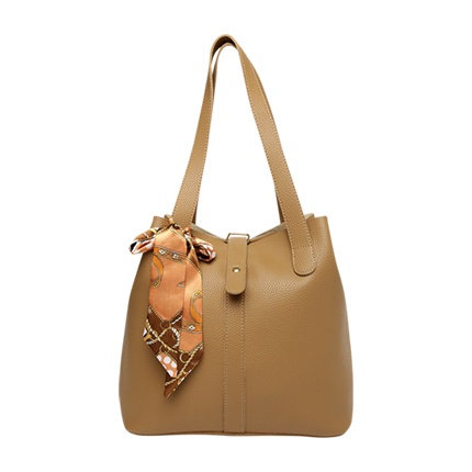 shop Mast & Harbour Brown Solid Tote Bag with Pouch & Scarf online shop Mast & Harbour Brown Solid Tote Bag with Pouch & Scarf online