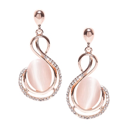 shop Peach-Coloured Rose Gold-Plated Handcrafted Drop Earrings online shop Peach-Coloured Rose Gold-Plated Handcrafted Drop Earrings online