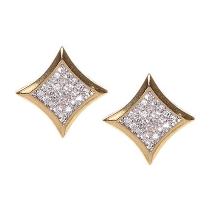 shop online Gold-Plated CZ Stone-Studded Square Studs shop online Gold-Plated CZ Stone-Studded Square Studs