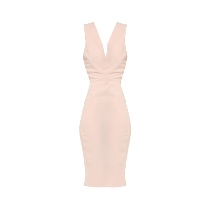 shop online Blush Wrap Front Pencil Dress shop online Blush Wrap Front Pencil Dress