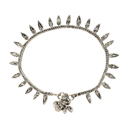 shop online Anouk Oxidised Silver-Toned Textured Anklet shop online Anouk Oxidised Silver-Toned Textured Anklet