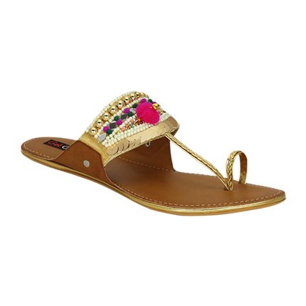 shop Get Glamr Women Gold-Toned Open Toe Flats online shop Get Glamr Women Gold-Toned Open Toe Flats online