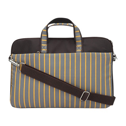 shop Anekaant Women Brown & Grey Striped Laptop Bag online shop Anekaant Women Brown & Grey Striped Laptop Bag online