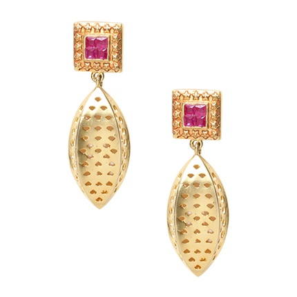 shop Alamod Pink Gold-Plated Classic Drop Earrings online shop Alamod Pink Gold-Plated Classic Drop Earrings online