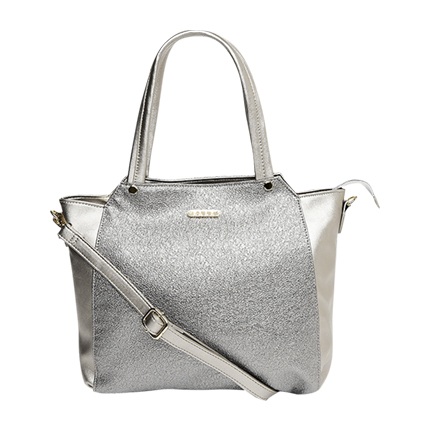 shop Elle Grey & Silver-Toned Textured Tote Bag online shop Elle Grey & Silver-Toned Textured Tote Bag online
