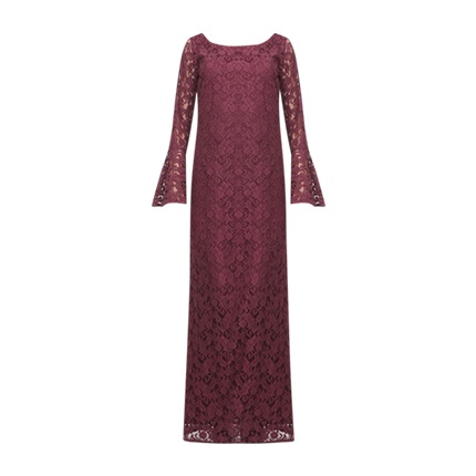 burgundy lace maxi dress