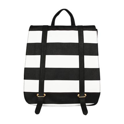shop 20Dresses Women Black & White Striped Backpack online shop 20Dresses Women Black & White Striped Backpack online