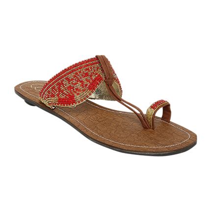 shop Catwalk Women Red & Gold-Toned Solid One Toe Flats online shop Catwalk Women Red & Gold-Toned Solid One Toe Flats online