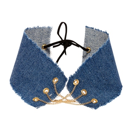 shop Oomph Blue/Golden Fabric Choker online shop Oomph Blue/Golden Fabric Choker online