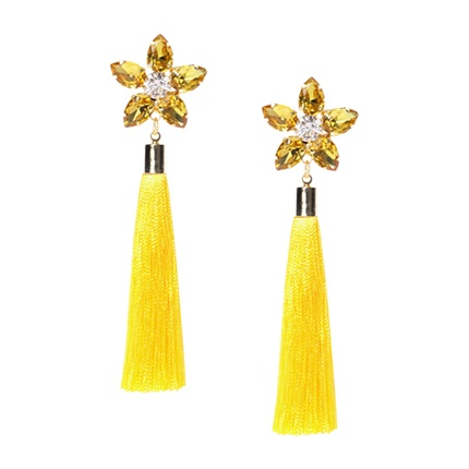 shop Jewels Galaxy Yellow Brass Danglers And Drop online shop Jewels Galaxy Yellow Brass Danglers And Drop online