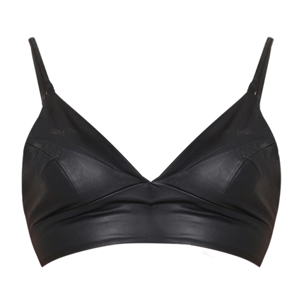 shop online FOREVER 21 Women Black Solid Faux Leather Bralette Top shop online FOREVER 21 Women Black Solid Faux Leather Bralette Top