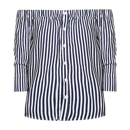 shop online Striped Joanni Off Shoulder Shirt shop online Striped Joanni Off Shoulder Shirt