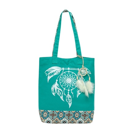 shop The House of Tara Teal Green Printed Tote Bag online shop The House of Tara Teal Green Printed Tote Bag online