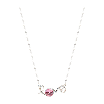 shop Jewels Galaxy Pink Platinum-Plated Necklace online shop Jewels Galaxy Pink Platinum-Plated Necklace online