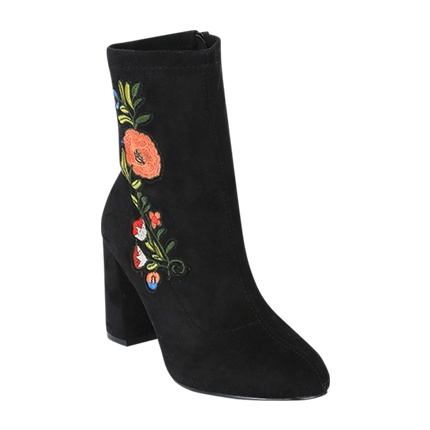 shop online Madame Black Floral Ankle Length Boots shop online Madame Black Floral Ankle Length Boots