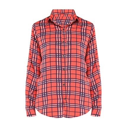 shop Mayra Orange Checked Shirt online shop Mayra Orange Checked Shirt online