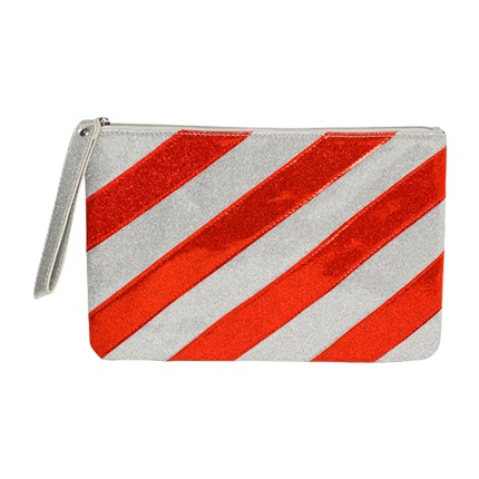 shop FOREVER 21 Red & Silver-Toned Striped Purse online shop FOREVER 21 Red & Silver-Toned Striped Purse online
