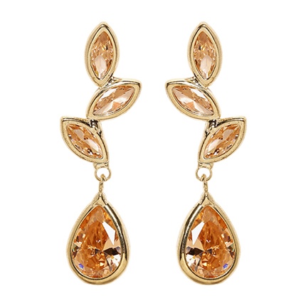 shop online Ayesha Golden/Brown Metal Danglers And Drop shop online Ayesha Golden/Brown Metal Danglers And Drop