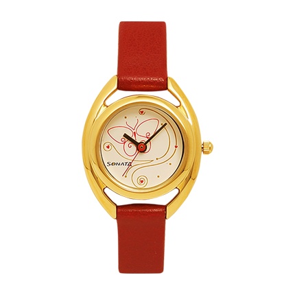 shop Sonata Women Cream-Coloured & Red Analogue Watch online shop Sonata Women Cream-Coloured & Red Analogue Watch online