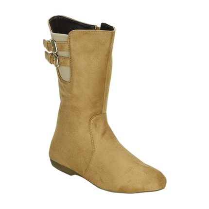 shop Kielz Women Khaki Solid Suede High-Top Flat Boots online shop Kielz Women Khaki Solid Suede High-Top Flat Boots online