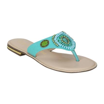 blue embellished sandals