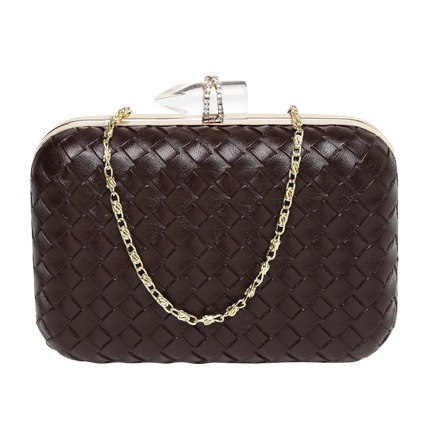 shop online DressBerry Brown Woven Box Clutch shop online DressBerry Brown Woven Box Clutch
