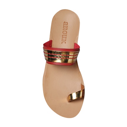 shop Anouk Women Red & Gold-Toned Solid One Toe Flats online shop Anouk Women Red & Gold-Toned Solid One Toe Flats online