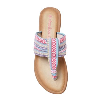 shop DressBerry Women Pink & Blue T-Strap Flats online shop DressBerry Women Pink & Blue T-Strap Flats online