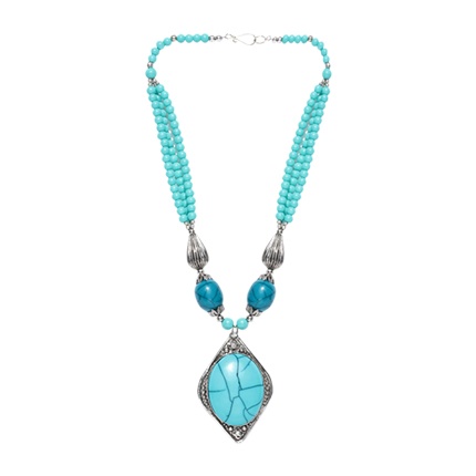 shop online Infuzze Turquoise Green Beaded Tribal Necklace shop online Infuzze Turquoise Green Beaded Tribal Necklace