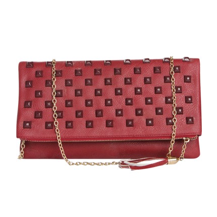 shop online ToniQ Maroon Studded Foldover Oversized Clutch shop online ToniQ Maroon Studded Foldover Oversized Clutch