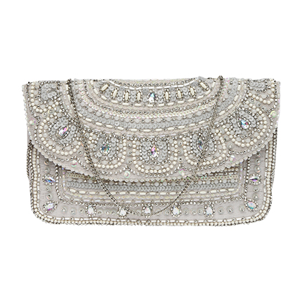 shop Accessorize Silver-Toned Embellished Clutch online shop Accessorize Silver-Toned Embellished Clutch online