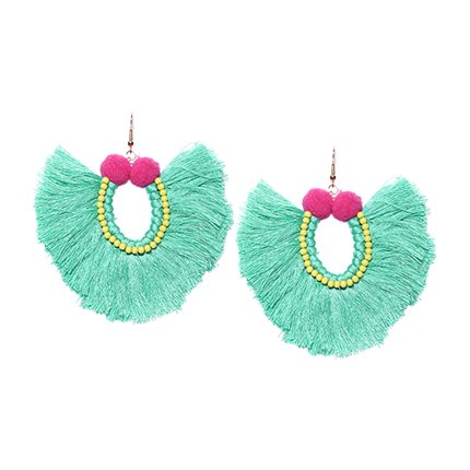 shop Green & Pink Contemporary Tasselled Earrings online shop Green & Pink Contemporary Tasselled Earrings online