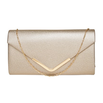 shop online Mast & Harbour Gold-Toned Clutch with Chain Strap shop online Mast & Harbour Gold-Toned Clutch with Chain Strap
