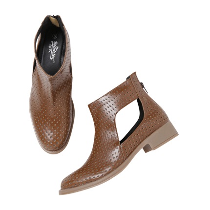 shop online Roadster Women Brown Cut-Out Mid-Top Boots shop online Roadster Women Brown Cut-Out Mid-Top Boots
