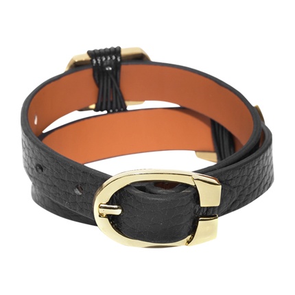 shop online DressBerry Black & Gold-Toned Wrap-Around Bracelet shop online DressBerry Black & Gold-Toned Wrap-Around Bracelet