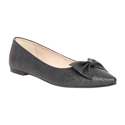 shop Carlton London Women Black Snakeskin-Textured Ballerinas online shop Carlton London Women Black Snakeskin-Textured Ballerinas online