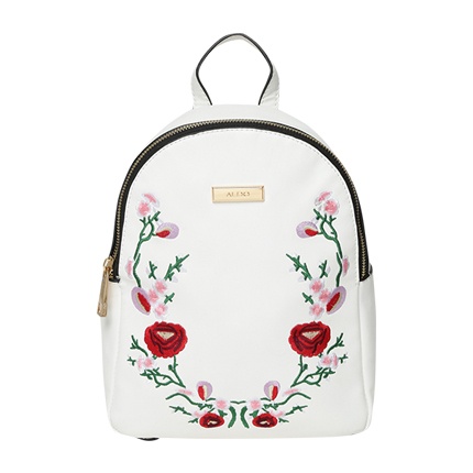 Style compare ALDO Women Off-White Embroidered Backpack | bags | Sociomix