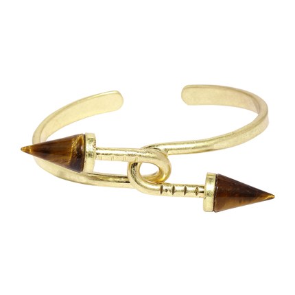 shop online Golden Peacock Gold-Plated & Brown Cuff Bracelet shop online Golden Peacock Gold-Plated & Brown Cuff Bracelet