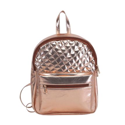 rose gold quilted backpack