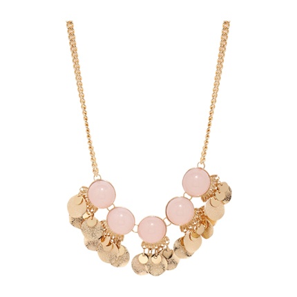 shop DressBerry Gold-Toned & Peach-Coloured Beaded Necklace online shop DressBerry Gold-Toned & Peach-Coloured Beaded Necklace online