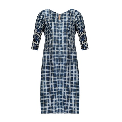 shop online Blue Checked Kurta shop online Blue Checked Kurta