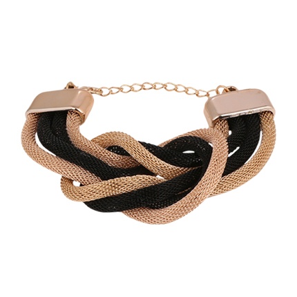shop online House Of Accessories Gold-Toned & Black Mesh Bracelet shop online House Of Accessories Gold-Toned & Black Mesh Bracelet
