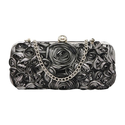 shop Tarusa Charcoal Grey Rosette Lace Work Box Clutch online shop Tarusa Charcoal Grey Rosette Lace Work Box Clutch online