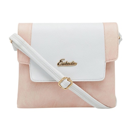 shop ESBEDA Pink & White Colourblocked Sling Bag online shop ESBEDA Pink & White Colourblocked Sling Bag online