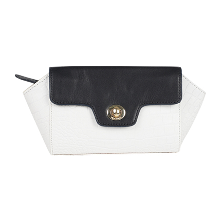 shop Hidesign White & Black Textured Colourblocked Clutch online shop Hidesign White & Black Textured Colourblocked Clutch online