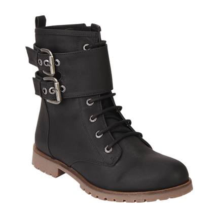 shop online Black Buckled Calf Length Boots shop online Black Buckled Calf Length Boots