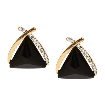 shop online Black & Gold-Toned Triangular Stud Earrings shop online Black & Gold-Toned Triangular Stud Earrings